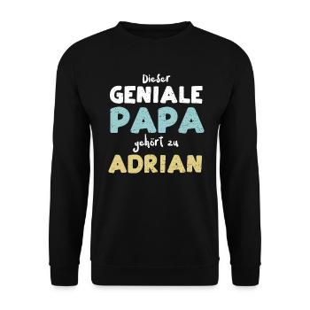Dieser Geniale Papa Gehört Zu Ad... - Unisex Pullover - Schwarz - Vorne - Alina (178cm) & Michal (187cm)