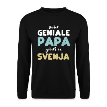 Dieser Geniale Papa Gehört Zu Sv... - Unisex Pullover - Schwarz - Vorne - Alina (178cm) & Michal (187cm)