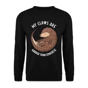My Claws Are Harder Than Concrete Pangolin - Unisex Pullover - Schwarz - Vorne - Alina (178cm) & Michal (187cm)