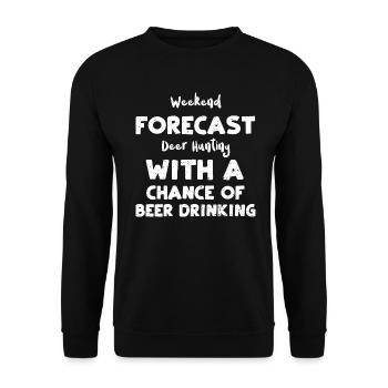 Weekend Forecast Deer Hunting Wi... - Unisex Pullover - Schwarz - Vorne - Alina (178cm) & Michal (187cm)
