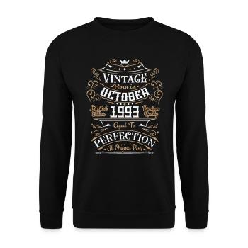 Vintage October 1993 / Retro Birthday Gift - Unisex Sweatshirt - black - Front - Alina (178cm) & Michal (187cm)