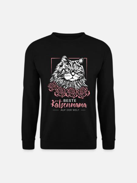 Beste Katzenmama Geschenk Katzenliebhaber Katzen - Unisex Pullover - Schwarz