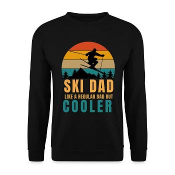 Ski Papa wie normaler Papa, aber cooler - Unisex Pullover - Schwarz - Vorne - Alina (178cm) & Michal (187cm)