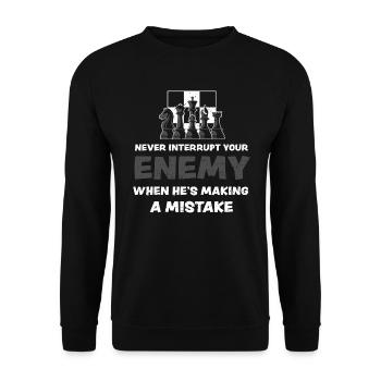N’interrompez jamais votre ennemi quand... - Sweat-shirt Unisexe - noir - Devant - Alina (178cm) & Michal (187cm)