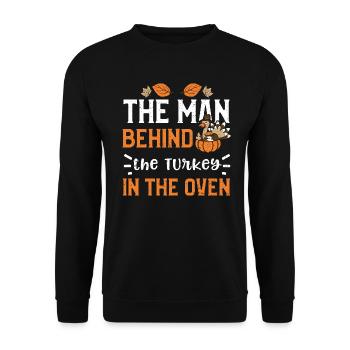 The Man Behind the Turkey in The... - Unisex Pullover - Schwarz - Vorne - Alina (178cm) & Michal (187cm)