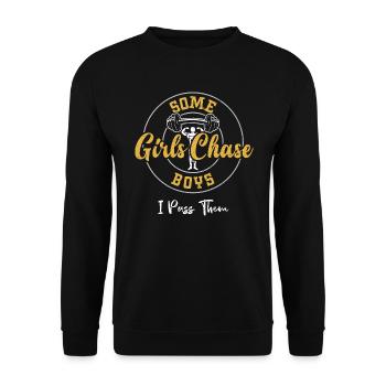 Certaines filles chassent les garçons Je les dépasse - Sweat-shirt Unisexe - noir - Devant - Alina (178cm) & Michal (187cm)