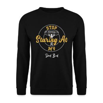 Arrête de regarder mon papa Bod - Gym - Sweat-shirt Unisexe - noir - Devant - Alina (178cm) & Michal (187cm)
