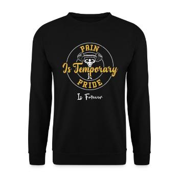 La douleur est temporaire La fierté est éternelle - Sweat-shirt Unisexe - noir - Devant - Alina (178cm) & Michal (187cm)