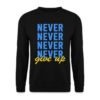UKRAINE support ukraine never give up - Unisex Sweatshirt - black - Front - Alina (178cm) & Michal (187cm)