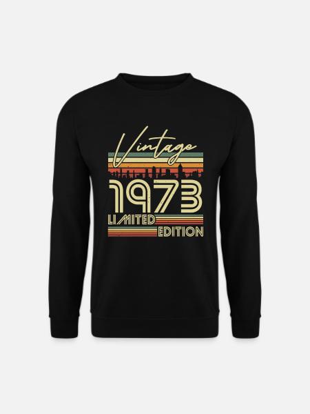 1973 Vintage Jahrgang Geburtstag Retro Geschenk - Unisex Pullover - Schwarz