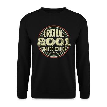 2001 Geburtstagsfeier, ein legendärer Jahrgang - Unisex Pullover - Schwarz - Vorne - Alina (178cm) & Michal (187cm)