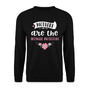 Mothers are the ultimate protectors - Unisex Sweatshirt - black - Front - Alina (178cm) & Michal (187cm)