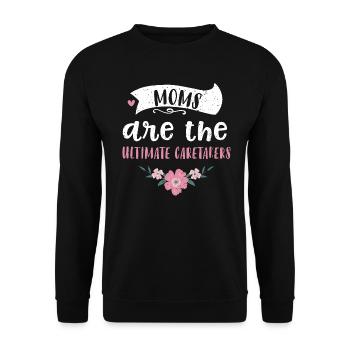 Moms are the ultimate caretakers - Unisex Pullover - Schwarz - Vorne - Alina (178cm) & Michal (187cm)