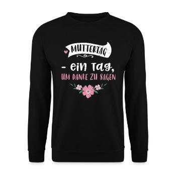 Fête des mères - une journée pour dire merci... - Sweat-shirt Unisexe - noir - Devant - Alina (178cm) & Michal (187cm)