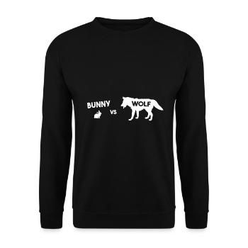 Rabbit vs Wolf, the funny T-shirt - Unisex Sweatshirt - black - Front - Alina (178cm) & Michal (187cm)