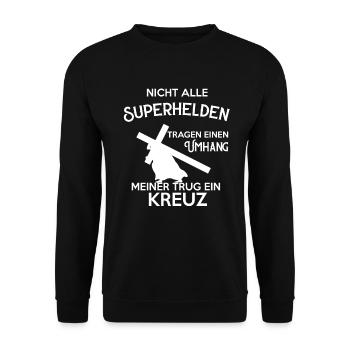 Jesus Christentum - Unisex Pullover - Schwarz - Vorne - Alina (178cm) & Michal (187cm)