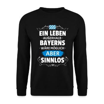 SINNLOS - BAYERN - Unisex Pullover - Schwarz - Vorne - Alina (178cm) & Michal (187cm)