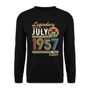 Millésime juillet 1957 Rétro vintage anniversaire - Sweat-shirt Unisexe - noir - Devant - Alina (178cm) & Michal (187cm)