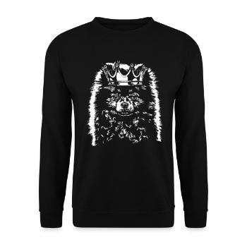 ZWERGSPITZ Pomeranian Krone Dogs Dog Wilsigns - Unisex Sweatshirt - black - Front - Alina (178cm) & Michal (187cm)