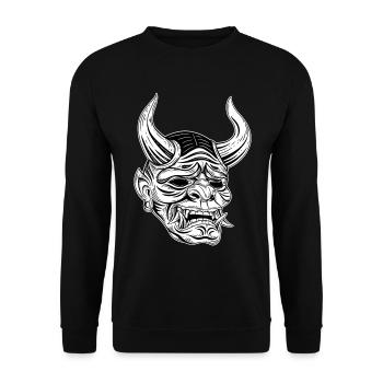 Skull Skull Horror Squelette Halloween Geisha - Sweat-shirt Unisexe - noir - Devant - Alina (178cm) & Michal (187cm)