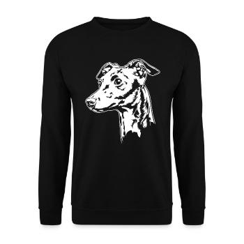 CARILLON ÉOLIEN ITALIEN Portrait du lévrier de Wilsign - Sweat-shirt Unisexe - noir - Devant - Alina (178cm) & Michal (187cm)