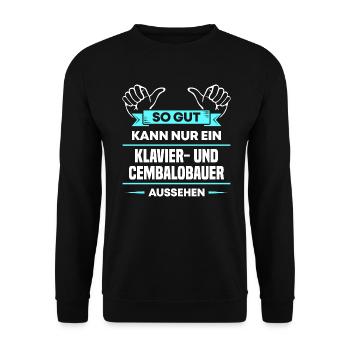 Klavierbauer Design für stolze Handwerker - Unisex Pullover - Schwarz - Vorne - Alina (178cm) & Michal (187cm)