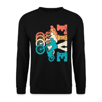 5. Geburtstag Bmx Fahrrad 5 Jahre Geschenk - Unisex Pullover - Schwarz - Vorne - Alina (178cm) & Michal (187cm)