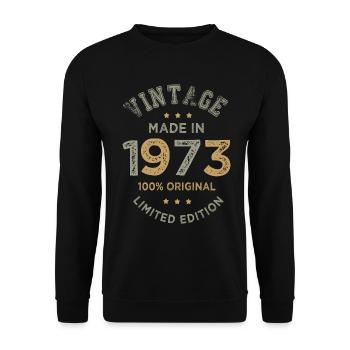Made in 1973 Cadeau Vintage anniversaire 50 ans - Sweat-shirt Unisexe - noir - Devant - Alina (178cm) & Michal (187cm)