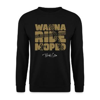 WANNA RIDE MOPED - Two-stroke Simme - Unisex Sweatshirt - black - Front - Alina (178cm) & Michal (187cm)