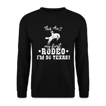 Nicht mein erstes Rodeo-Design für stolze Texaner - Unisex Pullover - Schwarz - Vorne - Alina (178cm) & Michal (187cm)