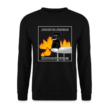 Makapag Kape Nga Coffee Design für stolze Pinoys - Unisex Pullover - Schwarz - Vorne - Alina (178cm) & Michal (187cm)