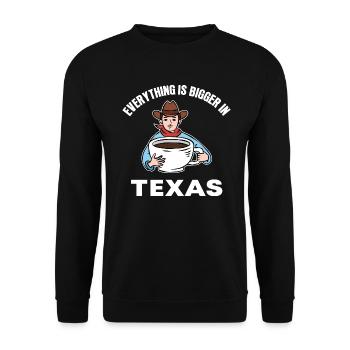 Coffee in Texas Design for proud Texans - Unisex Sweatshirt - black - Front - Alina (178cm) & Michal (187cm)