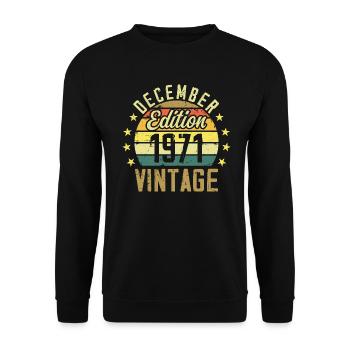 Legenden wurden im Dezember 1971 geboren - Ausgabe 1971 - Unisex Pullover - Schwarz - Vorne - Alina (178cm) & Michal (187cm)