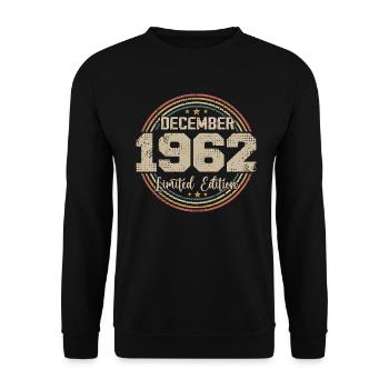 The legends were born in December 1962 - 1962 - Unisex Sweatshirt - black - Front - Alina (178cm) & Michal (187cm)