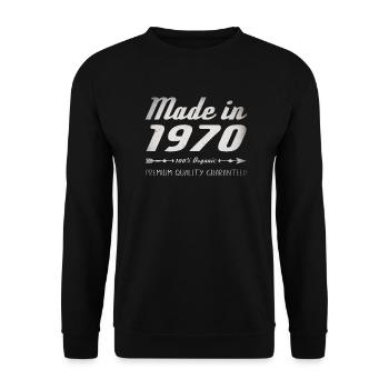 Made In 1970 Birthday Gift 52 Years Retro - Unisex Sweatshirt - black - Front - Alina (178cm) & Michal (187cm)