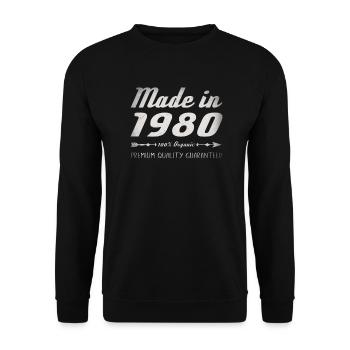 Made In 1980 Birthday Gift 42 Years Retro - Unisex Sweatshirt - black - Front - Alina (178cm) & Michal (187cm)
