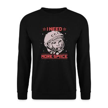 Gagarin - I Need More Space Kosmonaut Astronaut - Unisex Pullover - Schwarz - Vorne - Alina (178cm) & Michal (187cm)