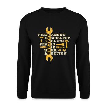 Rente Ruhestand Pension Geschenk Witzig Lustig - Unisex Pullover - Schwarz - Vorne - Alina (178cm) & Michal (187cm)
