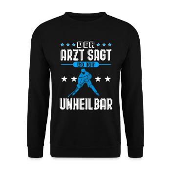 Eishockey spielen cooler Spruch - Unisex Pullover - Schwarz - Vorne - Alina (178cm) & Michal (187cm)