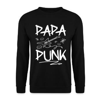 Papa Punk Rock - Sweat-shirt Unisexe - noir - Devant - Alina (178cm) & Michal (187cm)