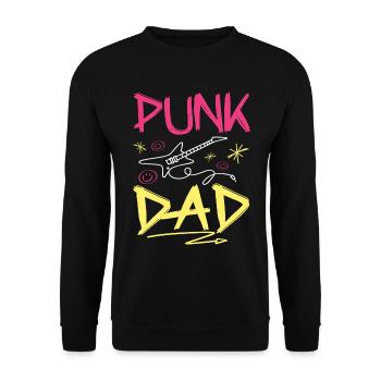 Papa Punk Rock - Sweat-shirt Unisexe - noir - Devant - Alina (178cm) & Michal (187cm)
