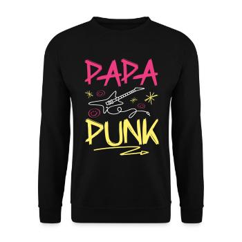 Papa Punk Rock - Sweat-shirt Unisexe - noir - Devant - Alina (178cm) & Michal (187cm)