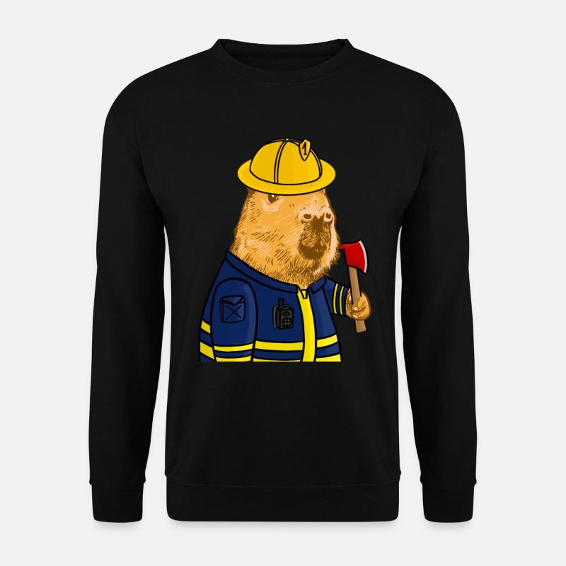 Fireman Capybara - Unisex Sweatshirt - black