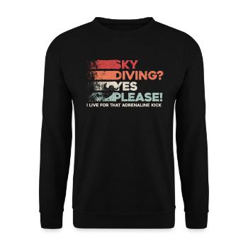 Conception de la fièvre de Sky Plunge. Cadeau d’adrénaline parfait - Sweat-shirt Unisexe - noir - Devant - Alina (178cm) & Michal (187cm)