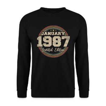 Les légendes sont nées en janvier 1987 - Sweat-shirt Unisexe - noir - Devant - Alina (178cm) & Michal (187cm)