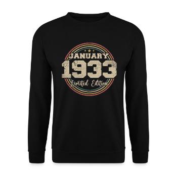 Die Legenden wurden im Januar 1933 geboren - Unisex Pullover - Schwarz - Vorne - Alina (178cm) & Michal (187cm)