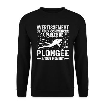 Talking About Diving at Any Time - Diving Humor - Unisex Sweatshirt - black - Front - Alina (178cm) & Michal (187cm)