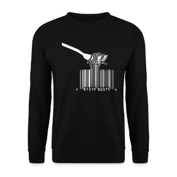 barcode fourche spaghetti - Sweat-shirt Unisexe - noir - Devant - Alina (178cm) & Michal (187cm)