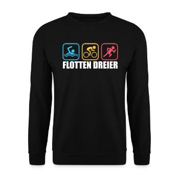 Triathlon - Unisex Sweatshirt - black - Front - Alina (178cm) & Michal (187cm)