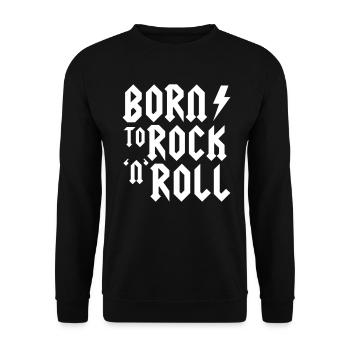 Born to rock n roll - Unisex Pullover - Schwarz - Vorne - Alina (178cm) & Michal (187cm)